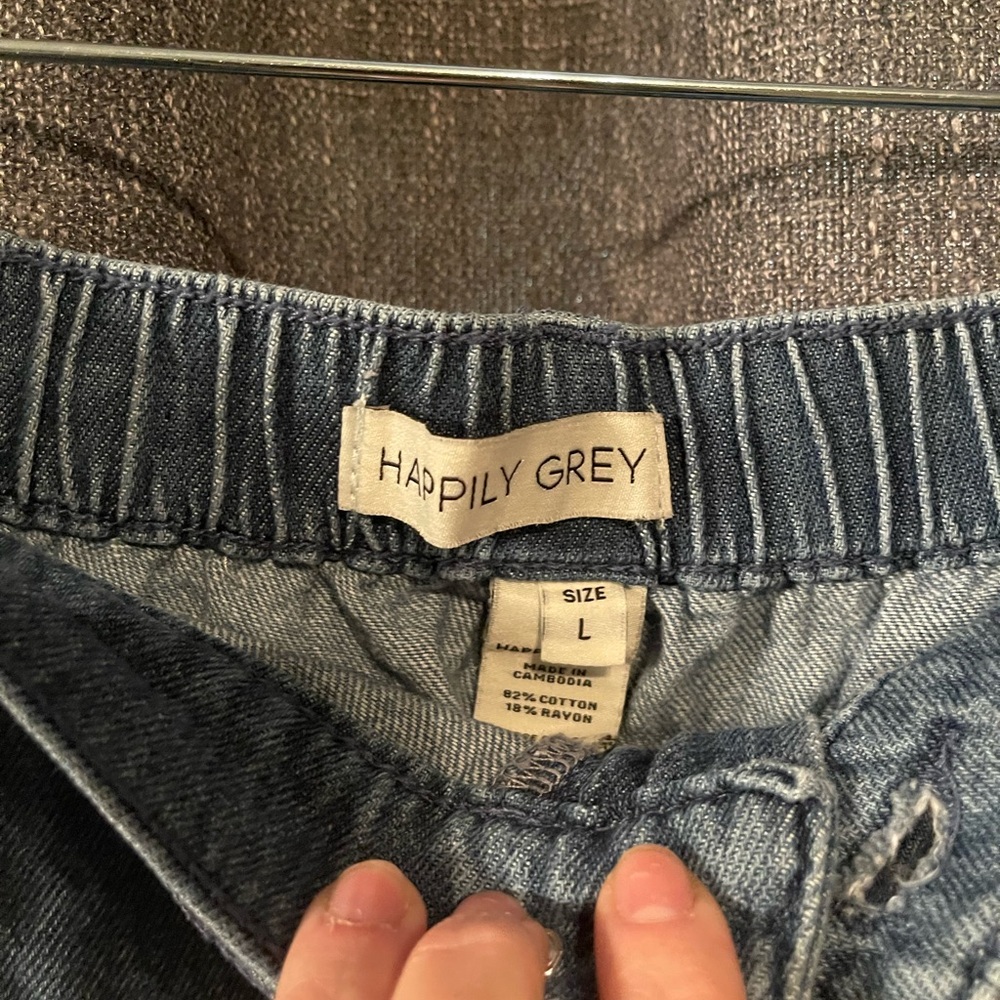 Happily Gray Women’s Denim Shorts with Ties - Picture 4 of 4